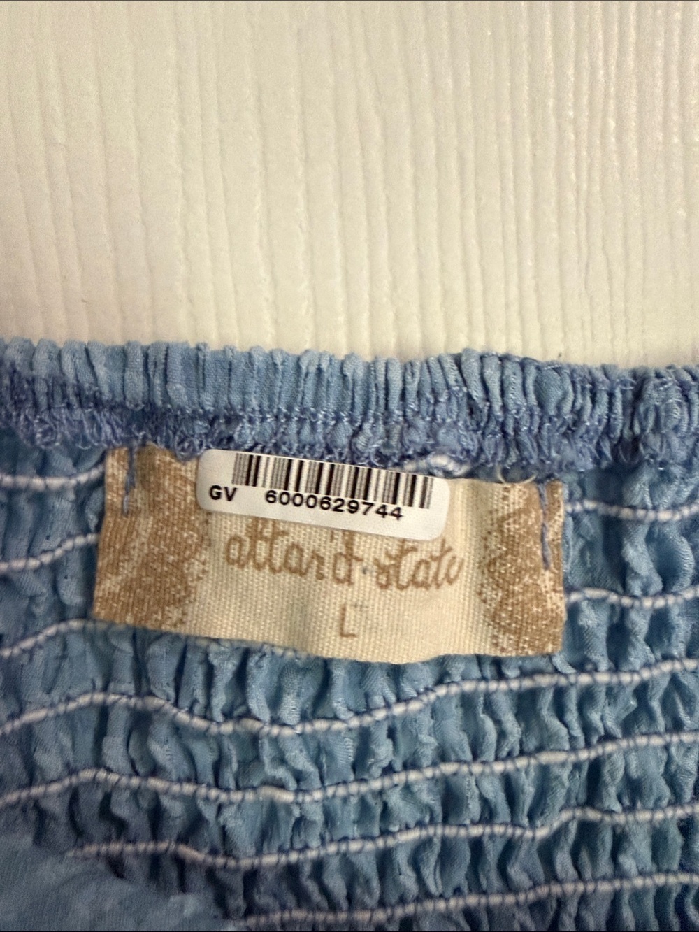 Altar'd State Light Blue Tie-Front Puff Sleeve Crop Top - Picture 5 of 8